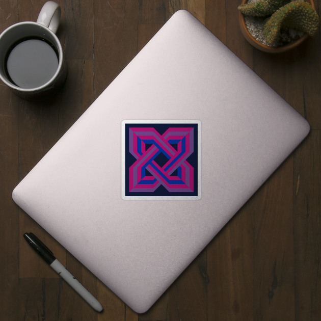 Bisexual Pride Woven Square Design by VernenInk